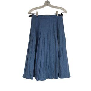 VINTAGE ESK VALLEY - WOMEN'S 16 - BLUE PLEATED WRAP SKIRT